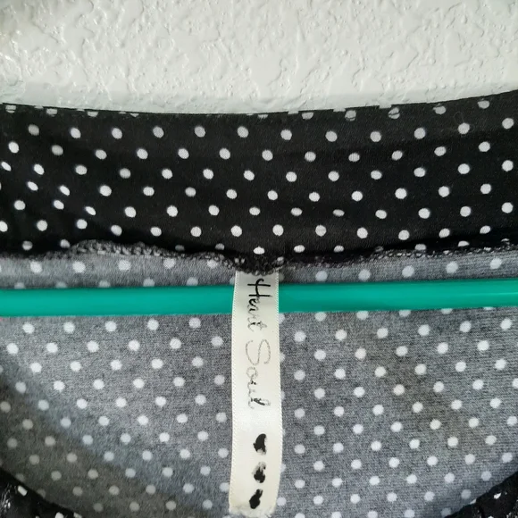 HEART SOUL POLKADOT TOP SIZE MED - Picture 3 of 5